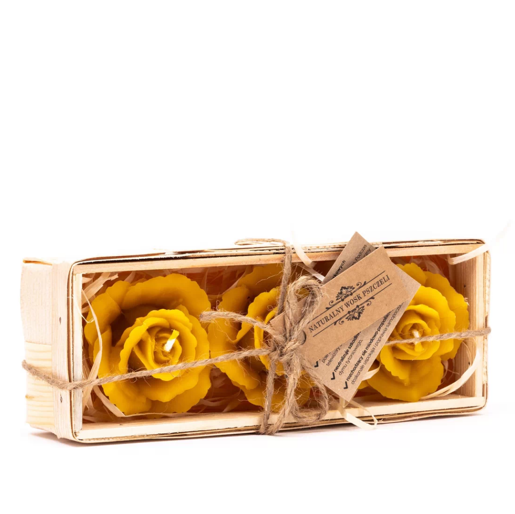 3 Rose Candle Set